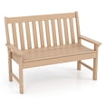 thumbnail image 1 of Gymax Garden Bench All-Weather HDPE 2-Person Outdoor Bench for Front Porch Backyard Teak, 1 of 10