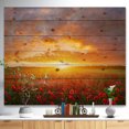 thumbnail image 2 of Design Art - Champ de Pavots sous Coucher de Soleil Lumineux, 2 of 5