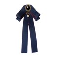 thumbnail image 4 of KLKCMS Bowknot Brooch Pin Collar Elegant Ribbon Brooches Ribbon Bow Tie Brooch Neck Tie Blue with Red, 4 of 9