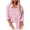 Pink, variant on Womens Tops Shirts Casual Long Sleeve Solid Color Linen Button Down Loose Fall Clothes for Women Tees Blouses Purple Size M