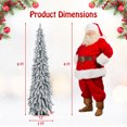thumbnail image 3 of Gymax 6 FT Pre-Lit Artificial Christmas Tree Snow-Flocked Slim Pencil Christmas Tree, 3 of 10