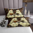 thumbnail image 3 of Erosebridal Spooky Animal Coverlet Set Queen, Retro Library Book Bed Quilt Halloween Decor, 3 Pieces, 3 of 5