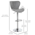 thumbnail image 3 of HOMCOM Tabourets de Bar Pivotants Réglables Hauteur Comptoir Ensemble de 2 avec Repose-Pieds, 3 of 10