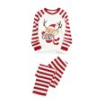 thumbnail image 3 of Faithtur Vêtements de Nuit Parent-Enfant de Noël Col Rond Hauts à Imprimé Elk Pantalons, 3 of 9