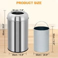 thumbnail image 4 of 13 Gallon Open Top Trash Can, 50 Liter Stainless Steel Rubbish Bin with Removable Inner Bucket, Commercial Round Waste Container for Home, Office, Kitchen, 4 of 8
