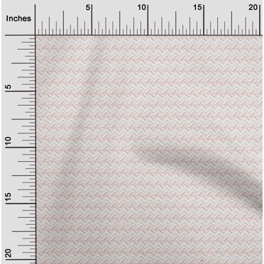 oneOone Cotton Poplin Peach Fabric Chevron Geometric Sewing Material Print Fabric by The Yard 42 Inch Wide