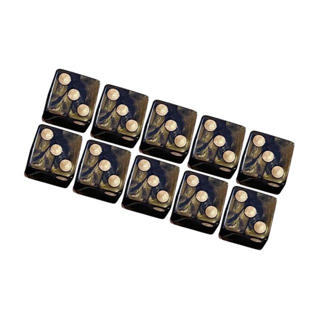 lionlar Acrylic Six Sided Dices Set Toys 16mm Opaque for RPG Math Teaching Golden