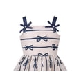 thumbnail image 4 of Robe Fille à Bretelles Nœud Papillon Rayée Robe d'Été Coton Confortable Sans Manches 7 Ans, 4 of 6
