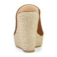 thumbnail image 2 of BLISSFUL STEP Chaussures pour Femmes Talon Compensé Bout Ouvert Espadrilles à Plateforme Mules Brun 8,5, 2 of 7