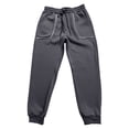 thumbnail image 3 of Ceisia Men Solid Color Loose Casual Pants Elastic Waist Drawstring Sports Gift Work Trousers, 3 of 7