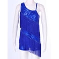 thumbnail image 2 of Mufeng Vêtements de Danse Latine Rumba pour Grandes Filles Justaucorps de Jazz Moderne Compétition Samba Tango Robe de Danse à Franges Bleu Royal 10, 2 of 7