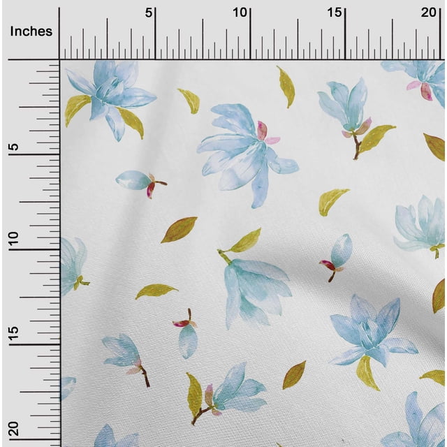 oneOone Polyester Lycra Fabric Wildflower Watercolor Printed Fabric 1 Yard 56 Inch Wide