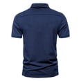 thumbnail image 4 of EGNMCR Men Short-Sleeved Turn-Down Collar Solid Buttons Blouse Shirt Tops, 4 of 4