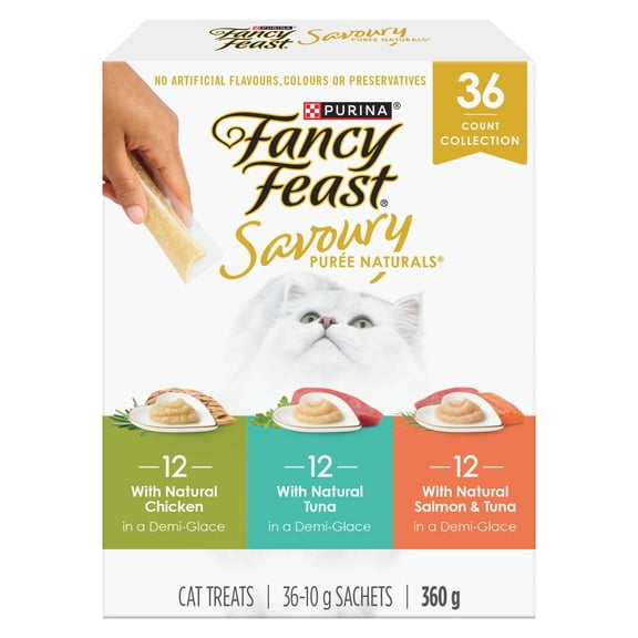 Fancy Feast Savoury Purée Naturals Variety Pack, Cat Treats