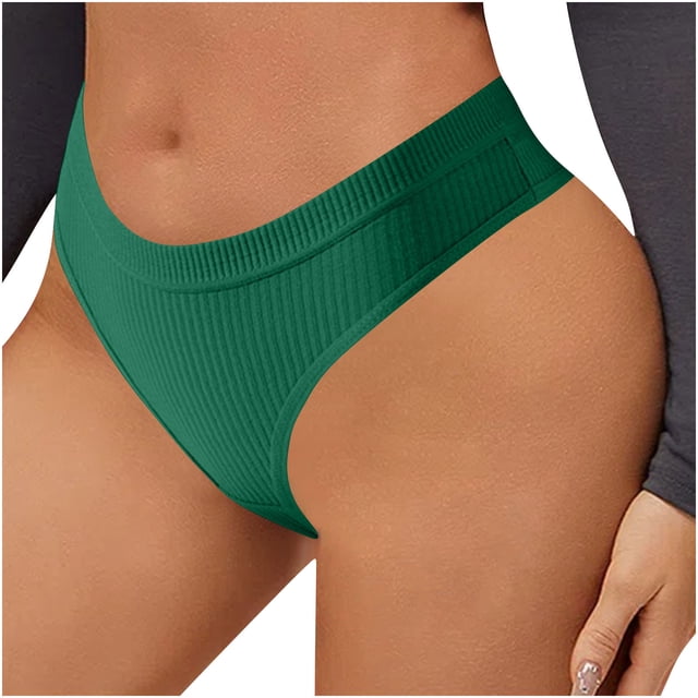 HongQid Underwear for Women Low Rise Ribbed Hipster Breathable Soft Womens Bikini Panties Cheeky