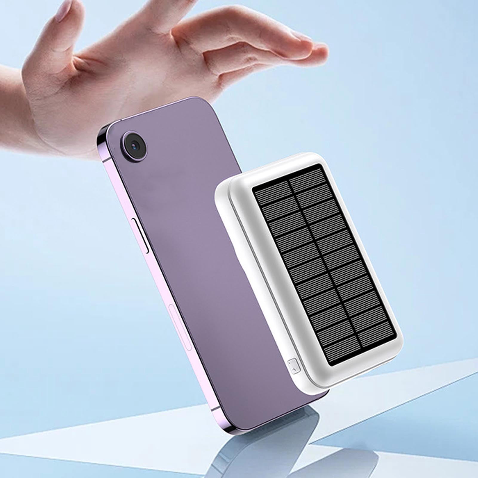 Portable Solar Power Bank 10000mAh Fast Charging Wireless Portable Charger Magnetic Battery Pack for Camping Travel Emergency Use