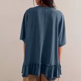 thumbnail image 4 of Plebaso Womens Oversized T Shirts Ruffle Hem Short Sleeve Tee Shirts Loose Casual Crew Neck Summer Tops, 4 of 7