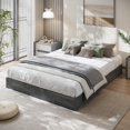 thumbnail image 5 of Modern Floor-Standing Platform Bed Frame, Wooden Bed Frame Without Headboard, Solid Wood Slat Foundation, No Box Spring Needed, Easy Assembly, for Bedroom, Dorm, Small Spaces, 5 of 5