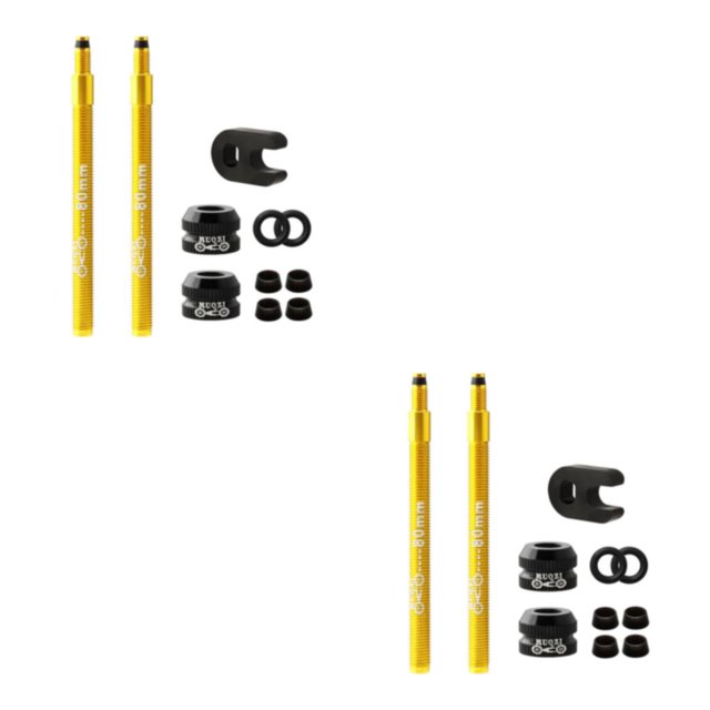 ZheElen Versatile Tubeless Tire Presta Valve Extender for and Road Bikes 2 Pcs 80mm Gold 50mm 80mm 2Set