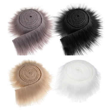 4Pcs Faux Fabric Artificial Fabric Costume Cosplay Crafting Fuzzy Shaggy WhiteBlack KhakiGray
