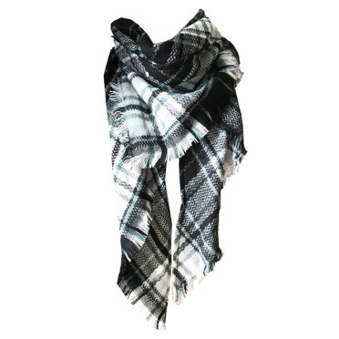 B91xZ Foulards à Carreaux pour Femmes Couleurs Unies Foulards et Châles d'Hiver, Vert Menthe Taille Unique