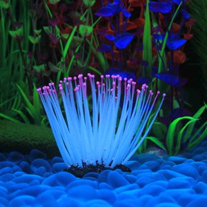 Aquarium Fish Tank Decoration Artificial Silicone Sea Anemone with Glowing Effect Fish Tank Aquarium Ornament