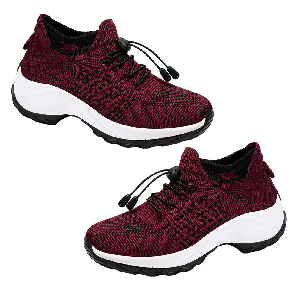 KONTONTY 1 Pair Women’s Sneakers Lightweight Red Athletic Shoes for Travel