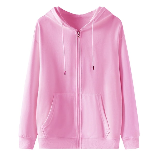 Men's Full Zip Hoodie Unisex Long Sleeve Hooded Sweatshirt Lightweigh Drawstring Zip Up Jacket with Pockets