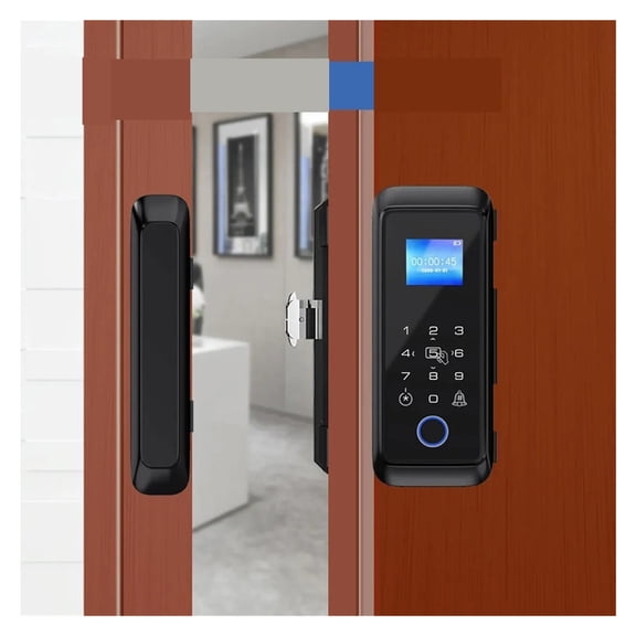 Bluetooth Fingerprint Glass Door Intelligent Lock Double Hook/Fingerprint/M1 Card/Password Unlock