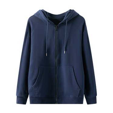 hoksml Chandail à Capuchon en Molleton pour Homme à Fermeture Éclair Complète avec Poche, Doux, Léger, Coupe Ample, Manches Longues, Veste à Cordon