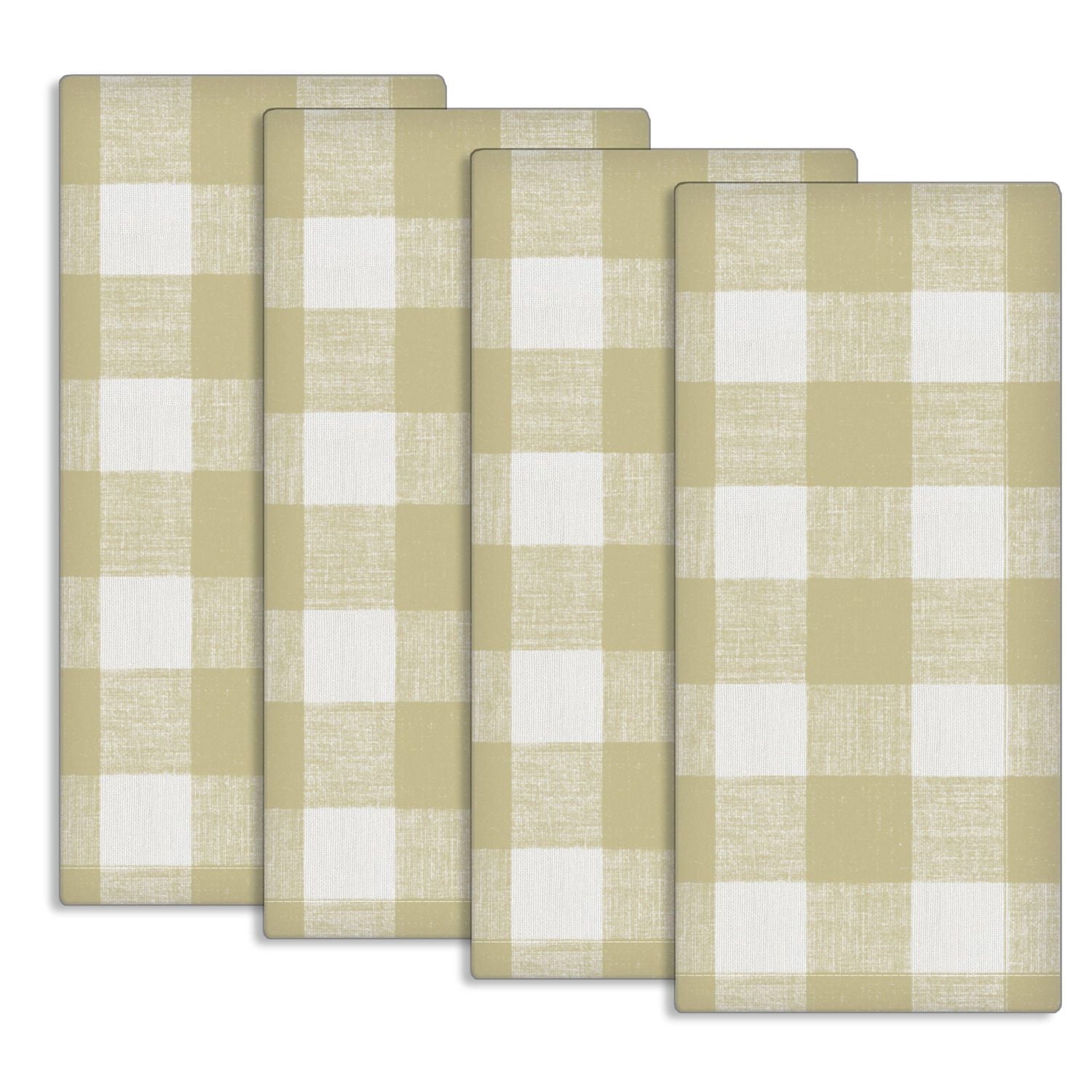 Lot de 4 torchons de cuisine en coton à carreaux champêtres Fabstyles