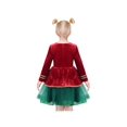 thumbnail image 2 of Robe Fille Rouge Verte Uniforme Casse-Noisette Coréen Velours 7 Ans, 2 of 6