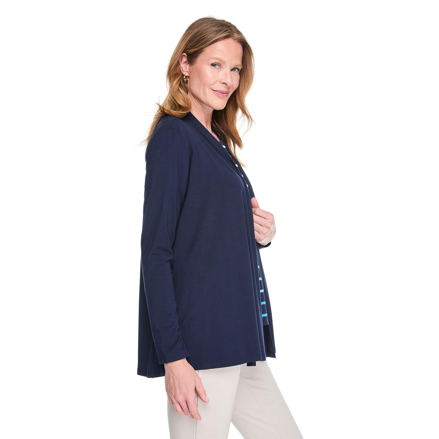 Cardigan avec motif en cascade Karen Scott pour femmes