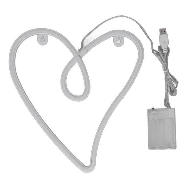 Led Neon Lamp Heart Neon Sign Retro Neon Lamp Heart Neon Light Dual Power Supply Retro IP45 Waterproof LED Neon Lamp For Living Room Valentine's Day Party Bar Decor Pink Light