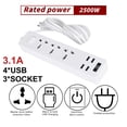 thumbnail image 1 of cpengpj Liquidation Parasurtenseur Barre d'Alimentation, Cordon d'Extension Protection Multiple 3 Prises 4 USB, 1 of 7