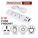 RYRDWP Bande de puissance du protecteur de surpression, sortie de cordon d'extension 4 USB