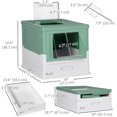 thumbnail image 3 of PawHut Bac à Litière pour Chat Fermé avec Pelle, Plateau, Entrée par le Haut, Pliable, Vert, 3 of 10