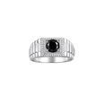 thumbnail image 1 of RYLOS Men's Ring 14K White Gold Ring, 7MM Round Shape Gemstone Designer Style Ring Fun & Fabulous Onyx October Birthstone Rings Gold Size 13, 1 of 7