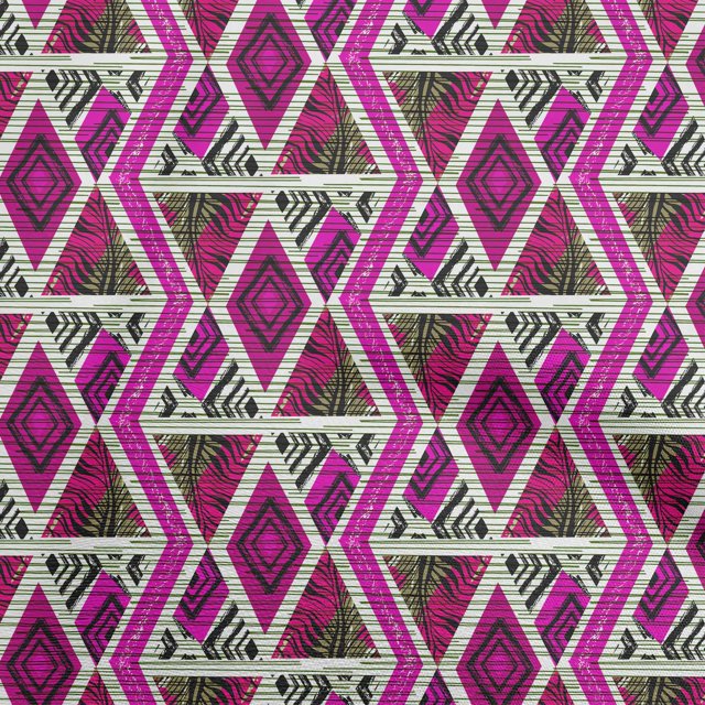 oneOone Cotton Flex Fuschia Pink Fabric Geometric Mix Texture Sewing Craft Projects Fabric Prints By Yard 40 Inch Wide