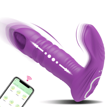 XBONP Thrusting G Spot Vibrator with APP Conrol for Women, Remote Wearable Vibrator Adult Sex Toys for Women,Purple