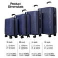 thumbnail image 3 of Travelhouse Ensemble de 4 Pcs de Valises Rigides, Valise Rigide Légère avec Cadenas TSA et Roues Pivotantes, Bleu Marine, 3 of 6