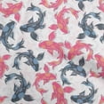 thumbnail image 1 of oneOone Rayon Pink Fabric Asian Japanese Koifish Craft Projects Decor Fabric Printed By The Yard 56 Inch Wide, 1 of 5