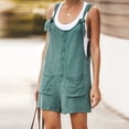 thumbnail image 3 of TopLLC Women's Summer Casual Rompers Sleeveless Loose Spaghetti Strap Short Jumpsuits Overalls Solid Button Bodysuit Playsuit With Pockets, 3 of 6