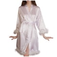 thumbnail image 2 of Tawop Robe Pyjama pour Femmes Peignoir pour Femmes Robe Décontractée Chemise de Nuit pour Femmes Blanc G, 2 of 4