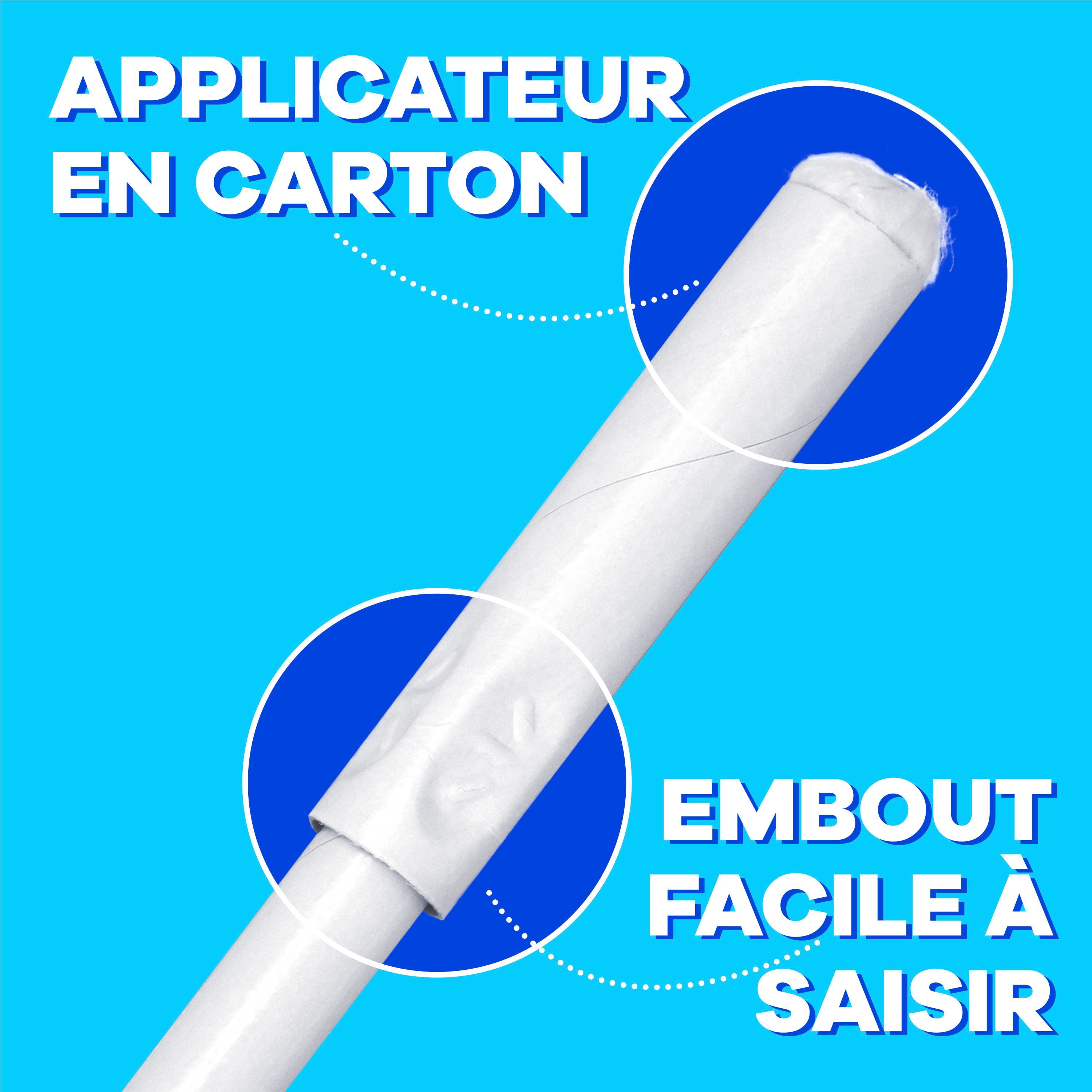 Tampax Tampons avec Applicateur en Carton Absorption Super, Prise Antidérapante, Jupette Anti-Fuites, Non Parfumés