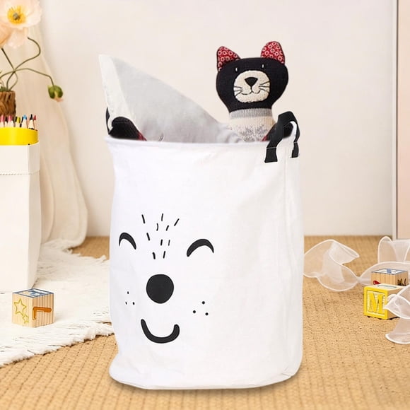 Foldable Canvas Storage Basket With Handles Heavy-Duty Laundry Basket Toy Organizer