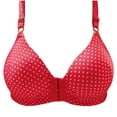 thumbnail image 2 of Sentmoon Nursing Bras for Breastfeeding Oversize No Underwire Wireless Bras for Women Breathable Front Closure with Button Print Lift Seamless Support Bras Mom Trendy for Daily Commute Red 40, 2 of 3