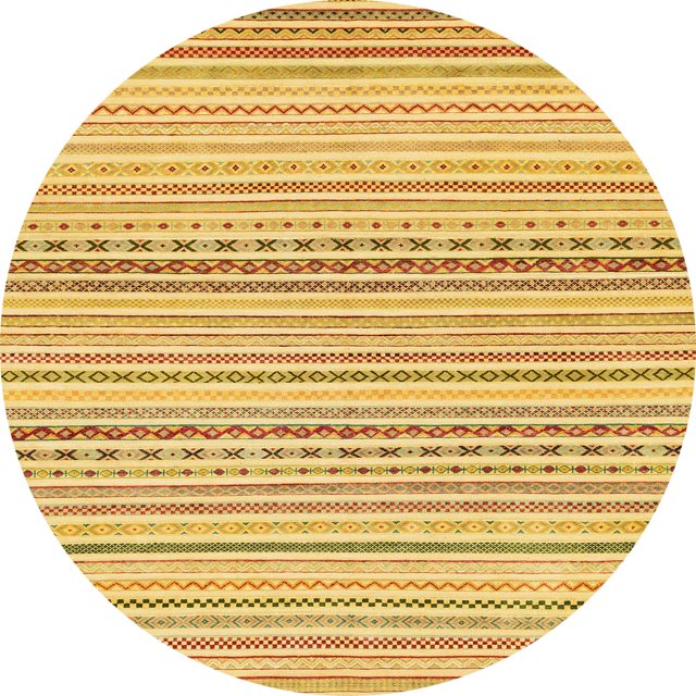 Ahgly Company Tapis Rond Abstrait Jaune Audacieux pour Intérieur, 5 Pieds Rond