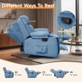 thumbnail image 3 of Lnsenfin Fauteuil Inclinable Manuel Petit pour Petits Espaces en Lin pour Salon, Bleu, 3 of 6