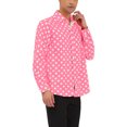 thumbnail image 4 of INSPIRE CHIC Men's Shirt Polka Dots Pattern Point Collar Long Sleeve Button Down Shirt 46 Light Pink, 4 of 7